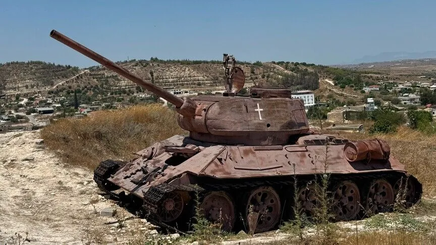 Tanks kept as a monument, the 'Captive Tanks,' in the Turkish Republic of Northern Cyprus.